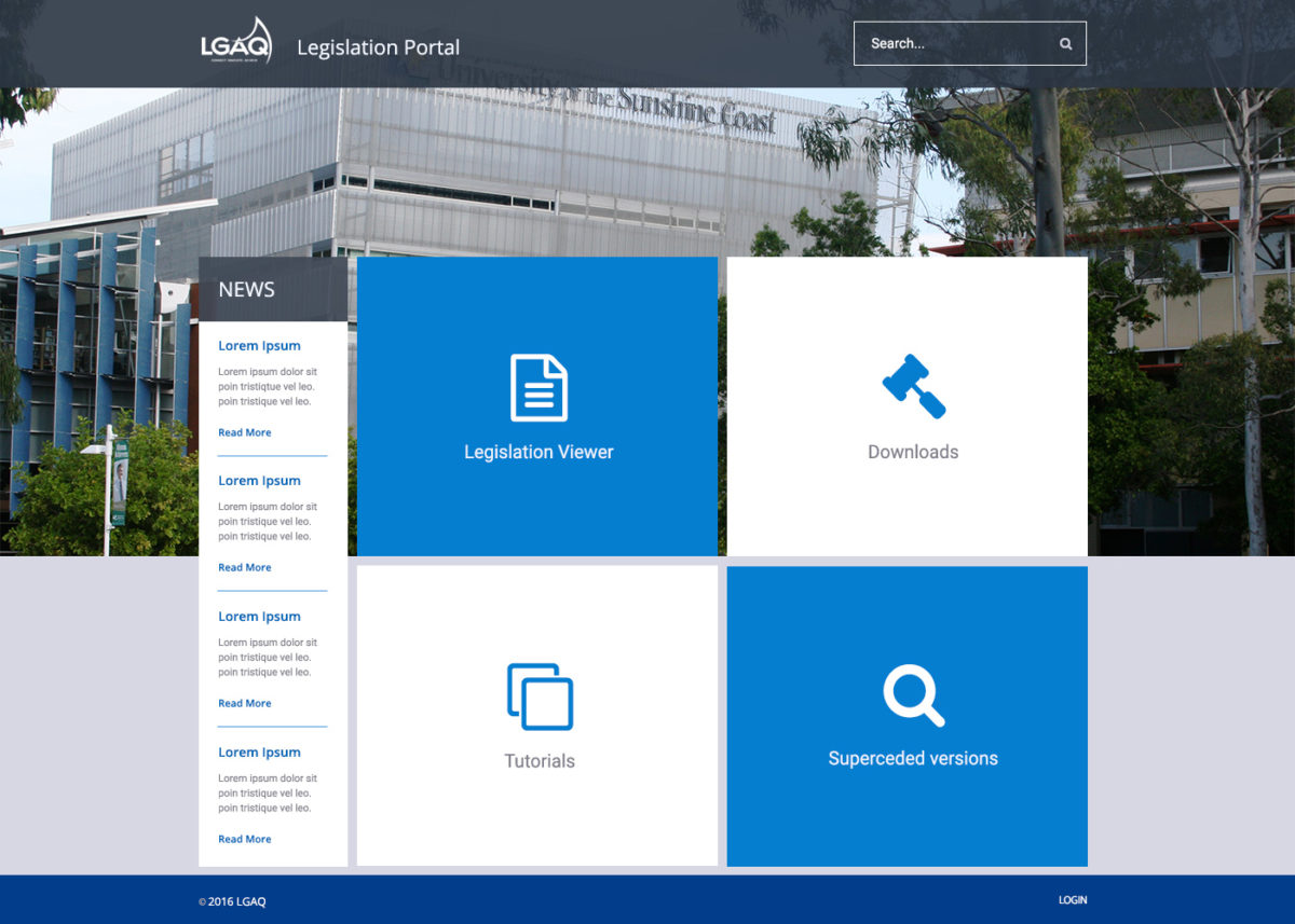 LGAQ Legislation Portal Design Desktop